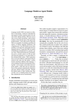 Language Models as Agent Models