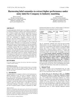 Harnessing label semantics to extract higher performance under noisy
  label for Company to Industry matching