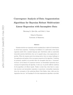 Convergence Analysis of Data Augmentation Algorithms for Bayesian Robust
  Multivariate Linear Regression with Incomplete Data