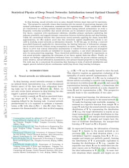 Statistical Physics of Deep Neural Networks: Initialization toward
  Optimal Channels