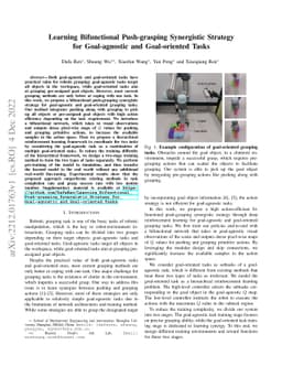 Learning Bifunctional Push-grasping Synergistic Strategy for
  Goal-agnostic and Goal-oriented Tasks