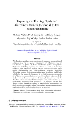 Exploring and Eliciting Needs and Preferences from Editors for Wikidata
  Recommendations
