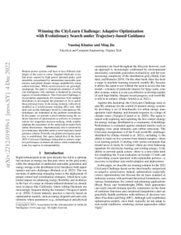 Winning the CityLearn Challenge: Adaptive Optimization with Evolutionary
  Search under Trajectory-based Guidance