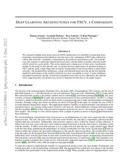 Deep Learning Architectures for FSCV, a Comparison