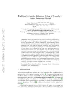Building Metadata Inference Using a Transducer Based Language Model