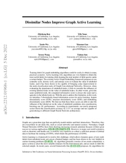 Dissimilar Nodes Improve Graph Active Learning