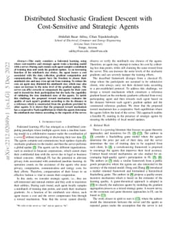 Distributed Stochastic Gradient Descent with Cost-Sensitive and
  Strategic Agents