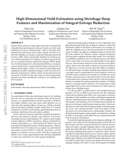 High-Dimensional Yield Estimation using Shrinkage Deep Features and
  Maximization of Integral Entropy Reduction