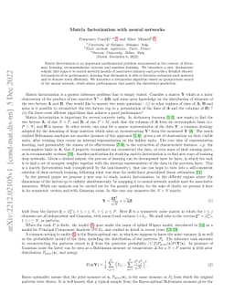 Matrix factorization with neural networks