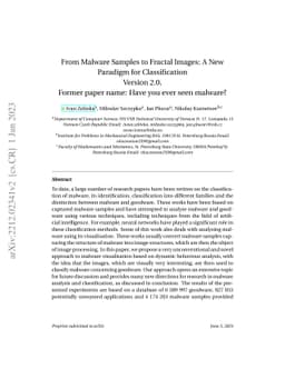 From Malware Samples to Fractal Images: A New Paradigm for
  Classification. (Version 2.0, Previous version paper name: Have you ever seen
  malware?)