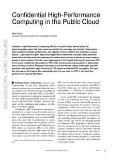 Confidential High-Performance Computing in the Public Cloud