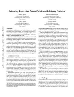 Extending Expressive Access Policies with Privacy Features
