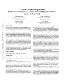 A Generic Methodology for the Modular Verification of Security Protocol
  Implementations (extended version)