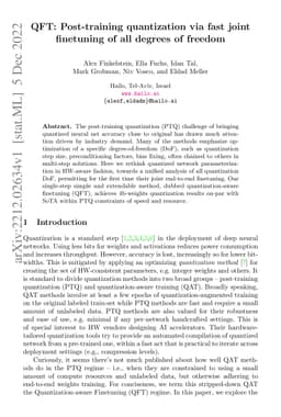 QFT: Post-training quantization via fast joint finetuning of all degrees
  of freedom