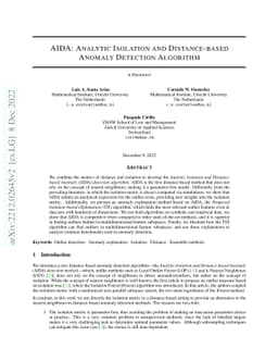 AIDA: Analytic Isolation and Distance-based Anomaly Detection Algorithm