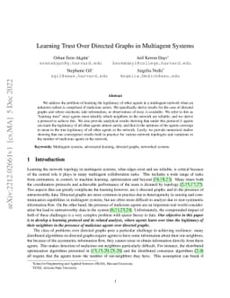 Learning Trust Over Directed Graphs in Multiagent Systems (extended
  version)