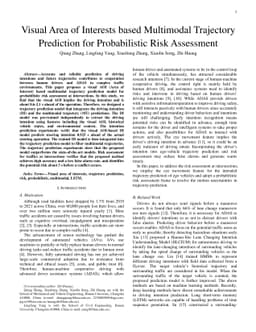 Visual Area of Interests based Multimodal Trajectory Prediction for
  Probabilistic Risk Assessment