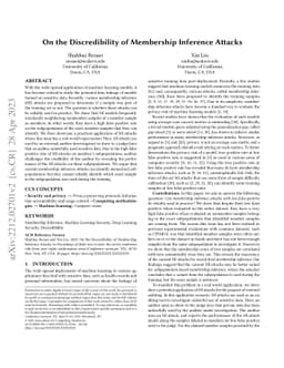 On the Discredibility of Membership Inference Attacks