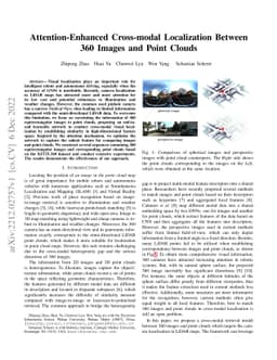 Attention-Enhanced Cross-modal Localization Between 360 Images and Point
  Clouds