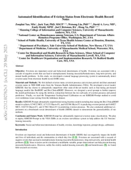 Automated Identification of Eviction Status from Electronic Health
  Record Notes