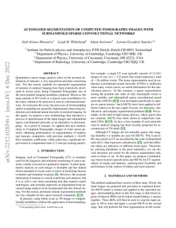 Automated Segmentation of Computed Tomography Images with Submanifold
  Sparse Convolutional Networks
