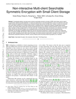 Non-interactive Multi-client Searchable Symmetric Encryption with Small
  Client Storage
