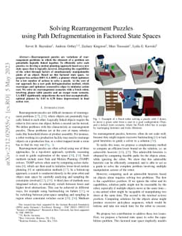 Solving Rearrangement Puzzles using Path Defragmentation in Factored
  State Spaces
