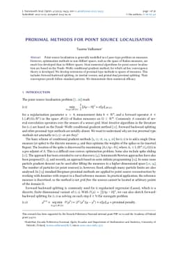 Proximal methods for point source localisation
