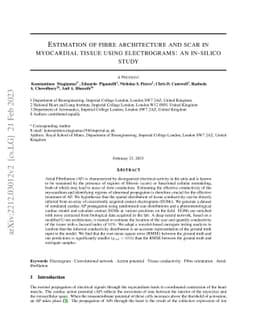 Estimation of fibre architecture and scar in myocardial tissue using
  electrograms: an in-silico study