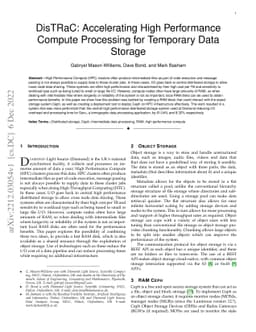 DisTRaC: Accelerating High Performance Compute Processing for Temporary
  Data Storage