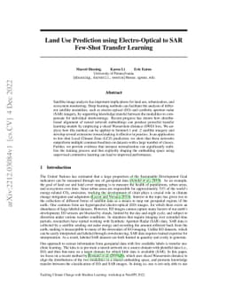 Land Use Prediction using Electro-Optical to SAR Few-Shot Transfer
  Learning