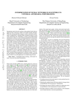 Interpretation of Neural Networks is Susceptible to Universal
  Adversarial Perturbations