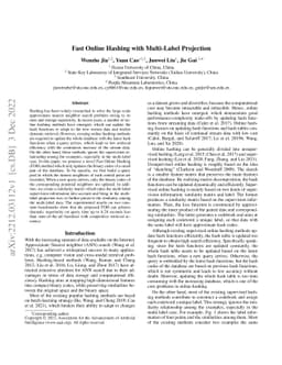 Fast Online Hashing with Multi-Label Projection