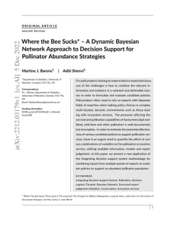 Where the Bee Sucks -- A Dynamic Bayesian Network Approach to Decision
  Support for Pollinator Abundance Strategies