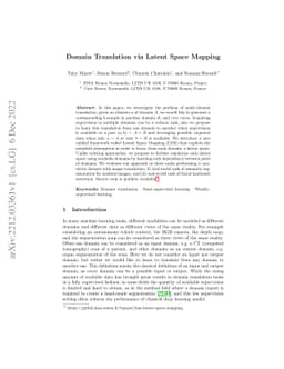 Domain Translation via Latent Space Mapping