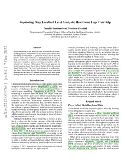 Improving Deep Localized Level Analysis: How Game Logs Can Help