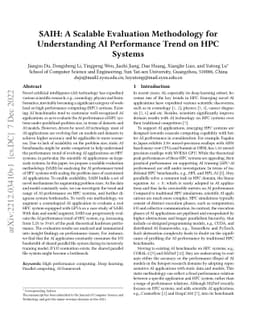 SAIH: A Scalable Evaluation Methodology for Understanding AI Performance
  Trend on HPC Systems