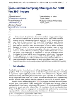 Non-uniform Sampling Strategies for NeRF on 360{\textdegree} images