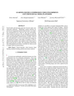 Learning Double-Compression Video Fingerprints Left from Social-Media
  Platforms