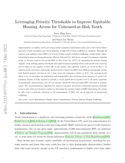 Leveraging Priority Thresholds to Improve Equitable Housing Access for
  Unhoused-at-Risk Youth