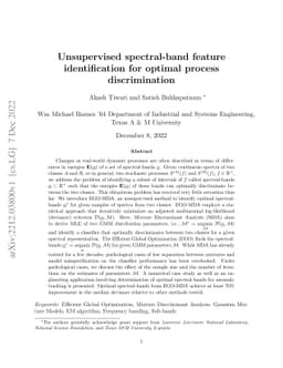 Unsupervised spectral-band feature identification for optimal process
  discrimination