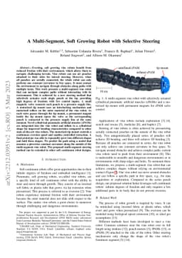 A Multi-Segment, Soft Growing Robot with Selective Steering