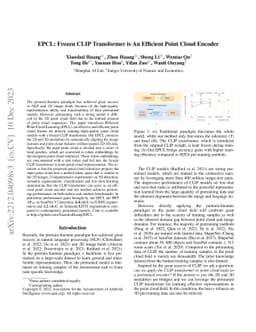 EPCL: Frozen CLIP Transformer is An Efficient Point Cloud Encoder