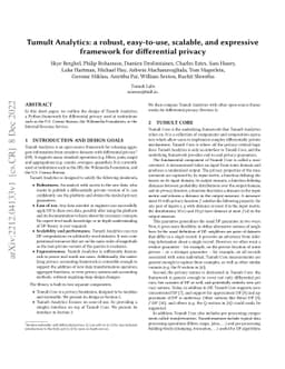 Tumult Analytics: a robust, easy-to-use, scalable, and expressive
  framework for differential privacy