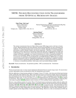 NRTR: Neuron Reconstruction with Transformer from 3D Optical Microscopy
  Images