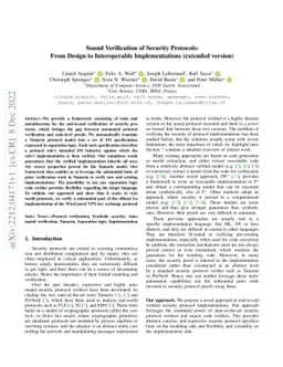 Sound Verification of Security Protocols: From Design to Interoperable
  Implementations (extended version)