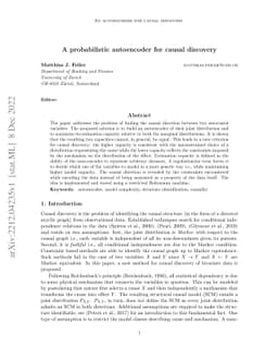 A probabilistic autoencoder for causal discovery