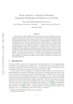 Fraud Analytics: A Decade of Research -- Organizing Challenges and
  Solutions in the Field