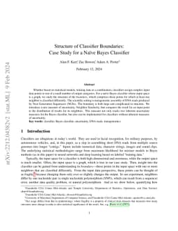 Structure of Classifier Boundaries: Case Study for a Naive Bayes
  Classifier
