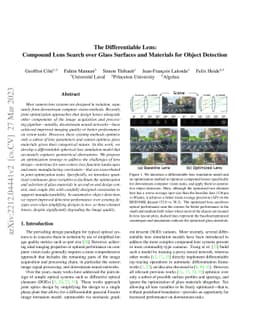 The Differentiable Lens: Compound Lens Search over Glass Surfaces and
  Materials for Object Detection